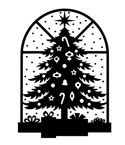 Download Window Tree Winter Christmas Holiday Svg File Lux Co