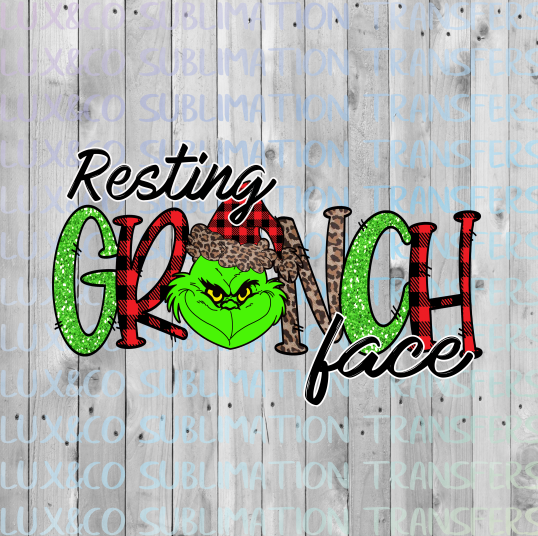 Download Resting Grinch Face Christmas Sublimation Transfer Sale Lux Co