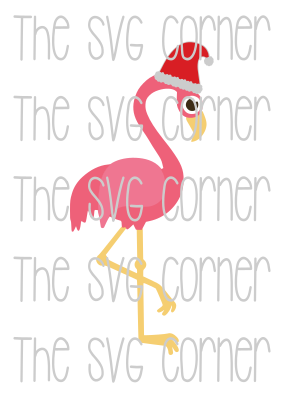 Download Flamingo Wearing Santa Hat Christmas Winter Holiday Svg File Lux Co