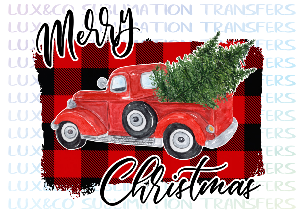 Download Merry Christmas Vintage Truck Sublimation Transfer - Lux & Co