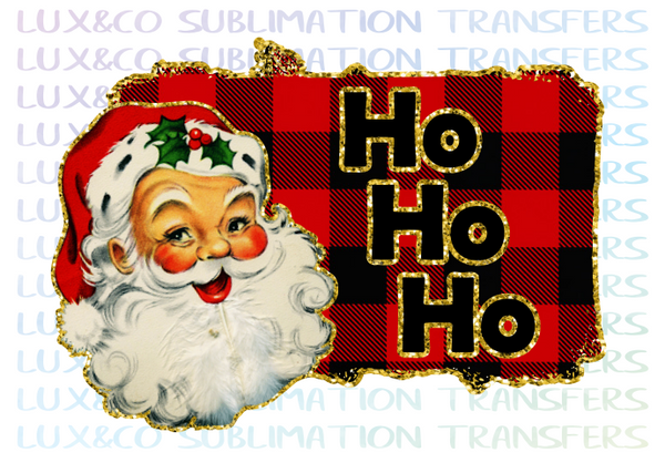 Download Ho Ho Ho Vintage Santa Christmas Sublimation Transfer Lux Co