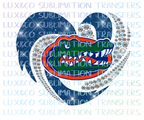 Florida Gators Football Rhinestone Heart Sublimation Transfer – Lux & Co