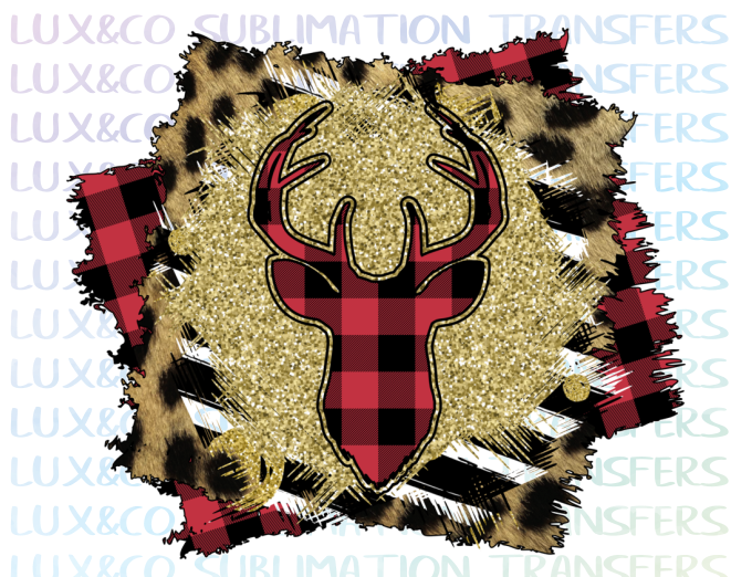 Download Buffalo Plaid Deer Christmas Sublimation Transfer - The ...