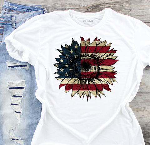 Download Sunflower American Flag Sublimation PNG Digital Design ...