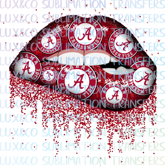 Download Alabama Crimson Tide Football Dripping Lips Sublimation Transfer - The SVG Corner