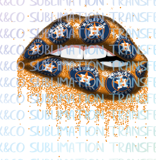 Houston Astros Football Dripping Lips Sublimation Transfer The Svg Corner