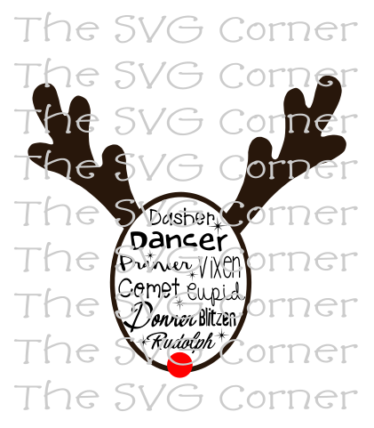 Download Reindeer Names Christmas Winter Holiday SVG File - The SVG ...