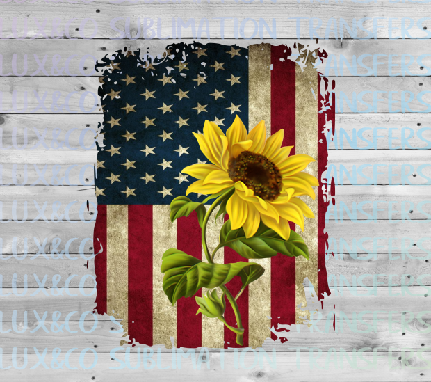 Download American Flag Sunflower Sublimation PNG Digital Design - The SVG Corner