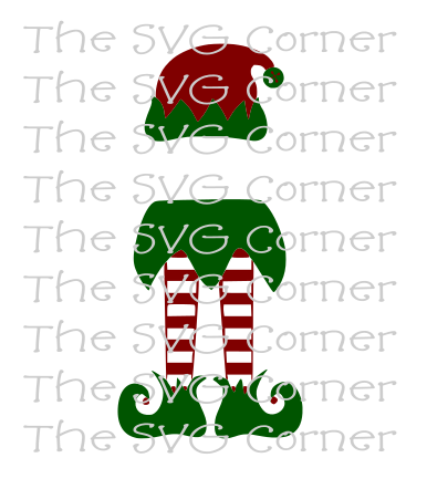 Download Elf Monogram Legs Hat Christmas Winter Holiday SVG File ...