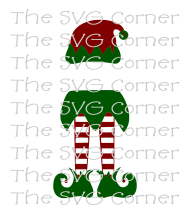 Download Elf Monogram Legs Hat Christmas Winter Holiday Svg File Lux Co