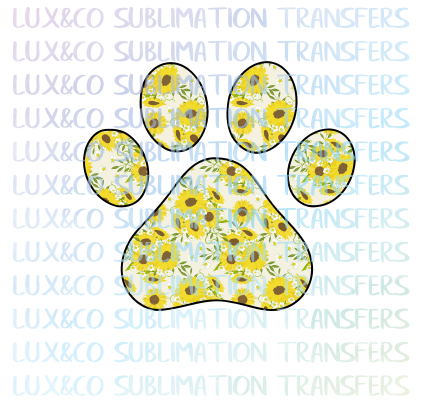 Download Sunflower Paw Print Sublimation Transfer Lux Co