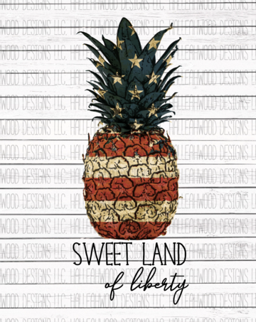 Download Sweet Land Of Liberty Pineapple Sublimation Transfer Lux Co