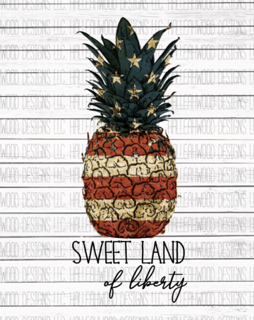 Download Sweet Land of Liberty Pineapple Sublimation Transfer - Lux ...