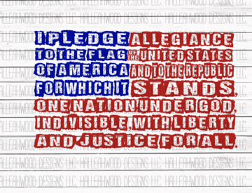 Download Sale Pledge Allegiance American Flag Sublimation Transfer Lux Co