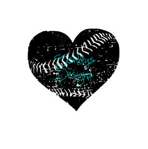 Download Distressed Baseball Softball Heart Svg File Lux Co