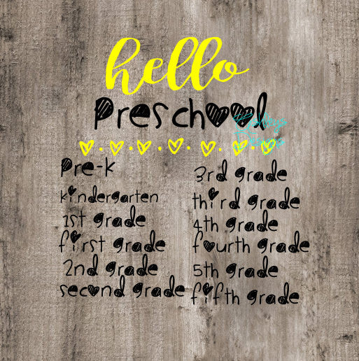 Hello Prek Preschool First Second Third Fourth Fifth ...