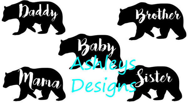 Download Baby Mama Daddy Brother Sister Bear Svg File Lux Co