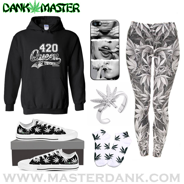 Dank Master 420 Apparel weed clothing, marijuana fashion, cannabis shoes, hoodies, pot leaf shirts and hats for stoner men and women.