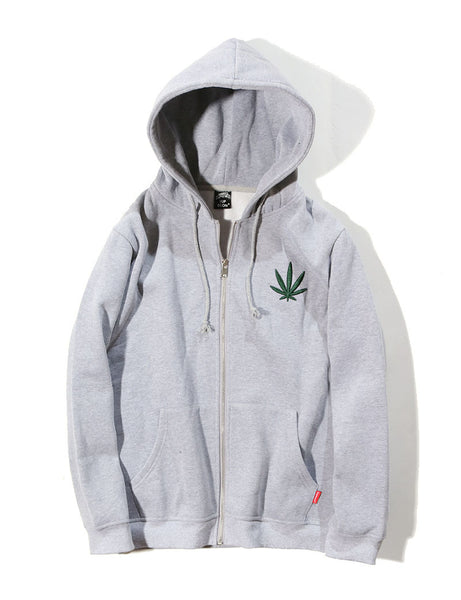 dank master Simple Weed Leaf Embroidery hoodie