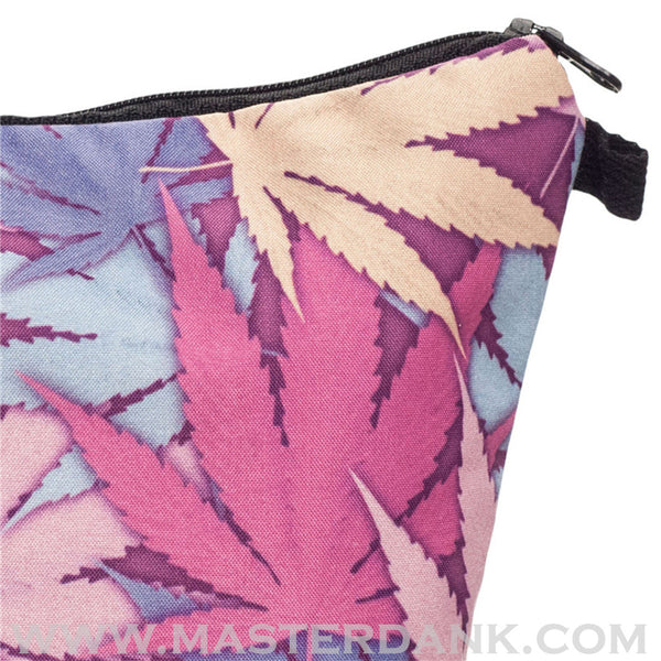 Dank Master 420 Apparel weed clothing, marijuana fashion, cannabis shoes, and hats for stoner men and women pink pouch makeup bag