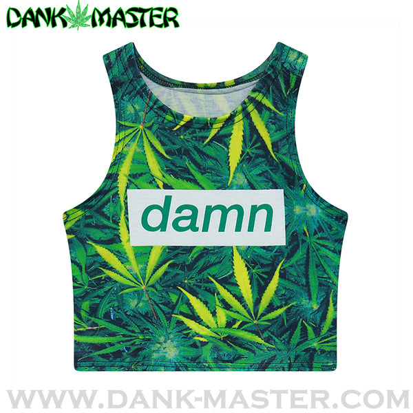 Dank Master damn weed crop top 420 stoner cannabis marijuana ganja pot leaf shirt
