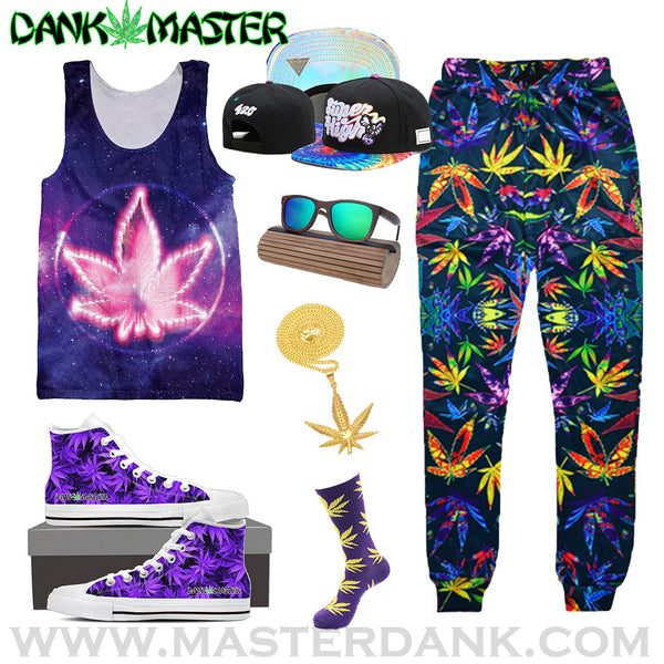 Dank Master 420 Apparel weed clothing, marijuana fashion, cannabis shoes, hoodies, pot leaf shirts and hats for stoner men and women.