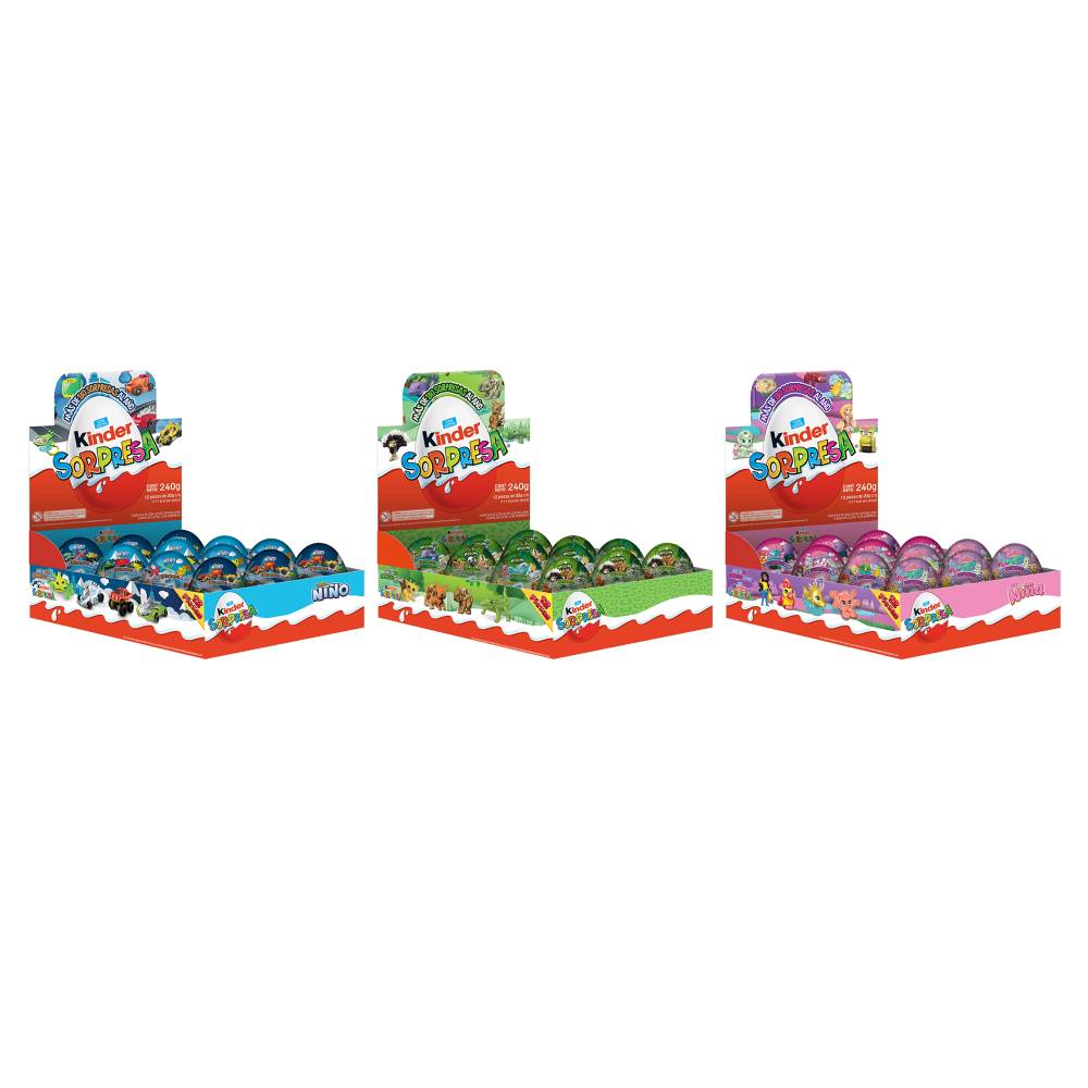 Huevito de Chocolate Kinder Sorpresa Varios Modelos 12 pzas de 20 g c/