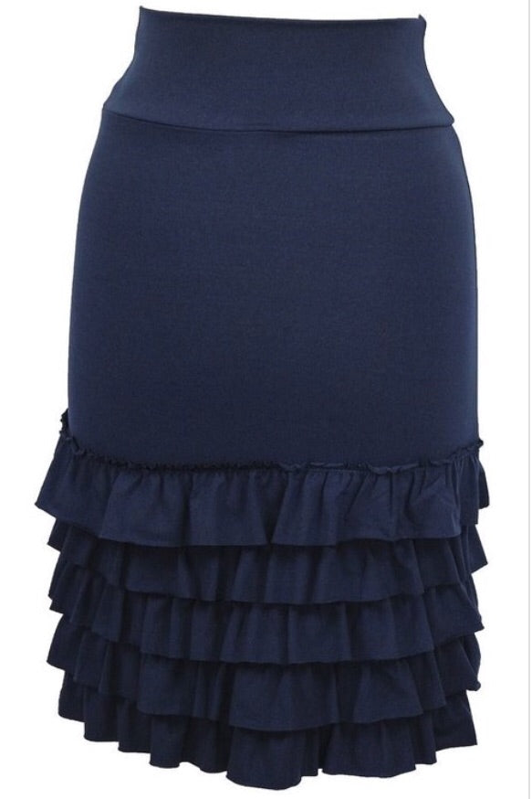 Marlene Ruffle Skirt/Slip Extender- Navy – The Ginger Braid