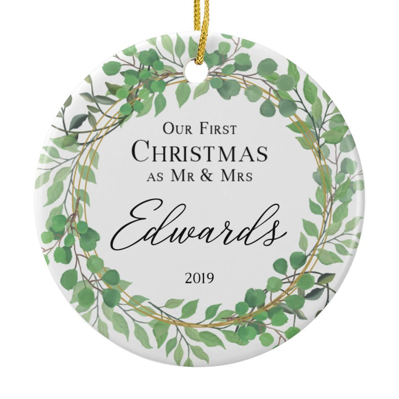 First Christmas Married Ornament Personalized | Bamugi