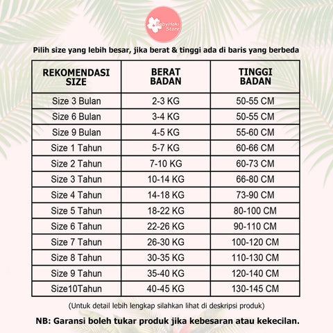 Size Chart Babyhoki Store