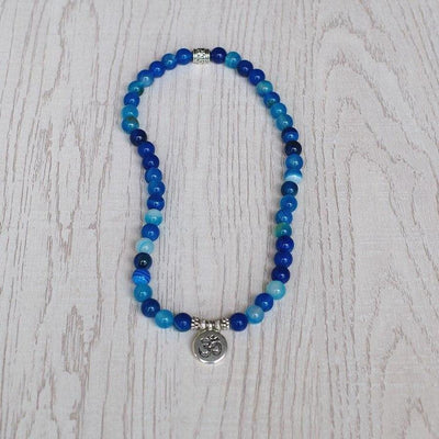 Bracelet avec charme en Onyx bleu-Mybouddha