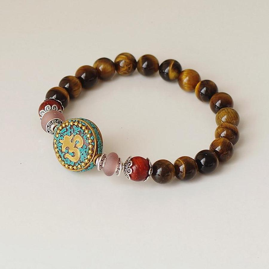 Bracelet de 6 mantras en oeil de tigre – Le Temple Yogi