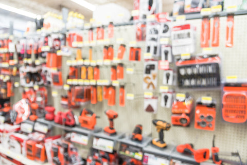 a blurred photo of a department store aisle