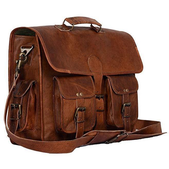 Handmade Brown Vintage Leather Briefcase Bag | Leather Bags Gallery