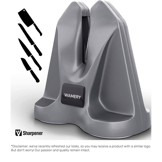 Wamery Knife and Scissors Sharpener 4-Stage. Repairs, Restores, & Polishes  Blades of Any Hardness. Ergonomic Handle & Anti-Slip Safe Pads. Kitchen