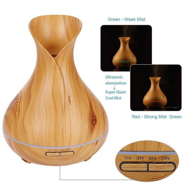 400 ml Wood Grain Vase Style Essential Oil Diffuser Oneself Wonderful