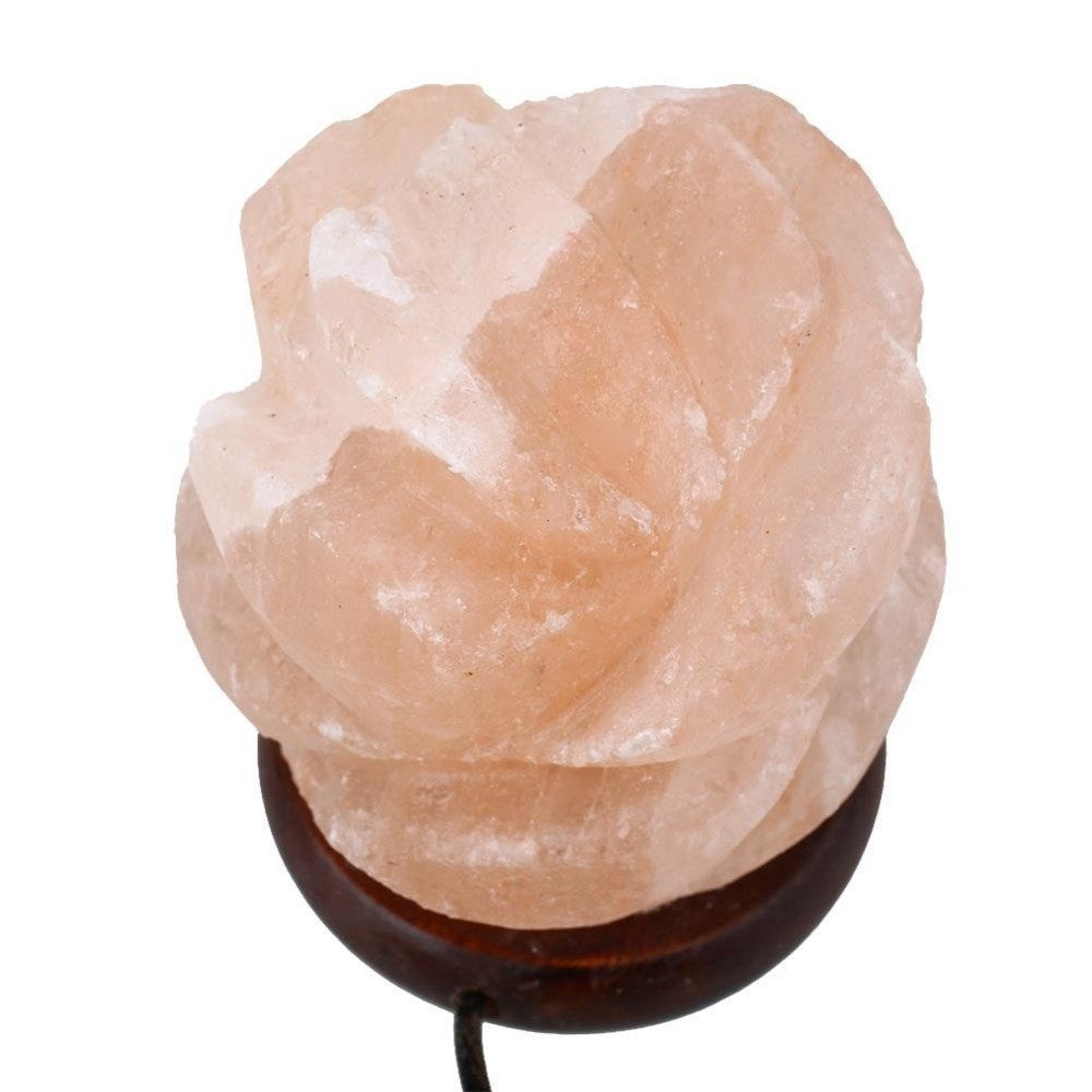 Rose Carved Himalayan Salt Lamp With USB Color LED