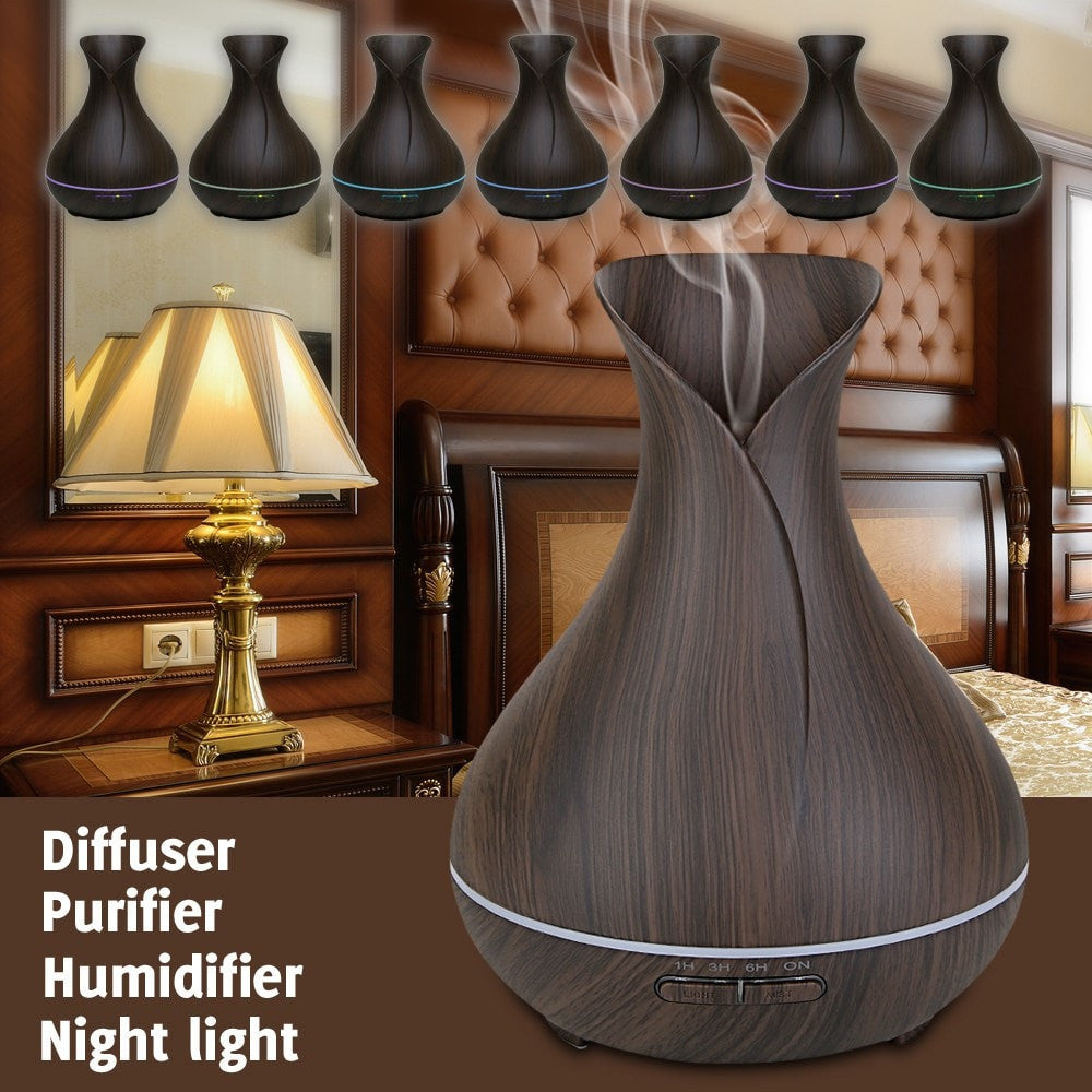 400 ml Wood Grain Vase Style Essential Oil Diffuser Oneself Wonderful