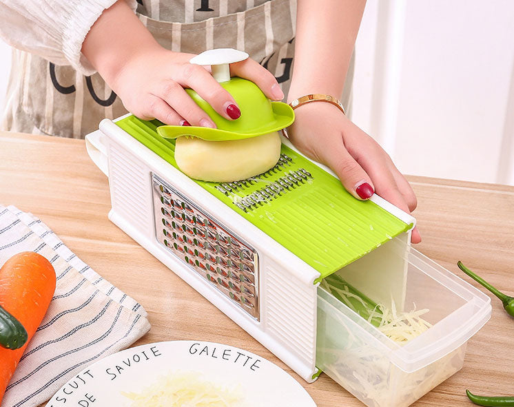 Multifunctional Vegetable Cutter, Chopper, Grater & Slicer, with 4 Types of  Blades & A Storage Box, for Easy Food Preparation