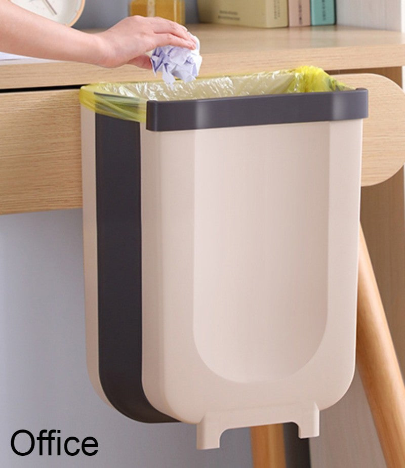 Hanging Kitchen Trash Can With Garbage Bag Storage, Foldable Large