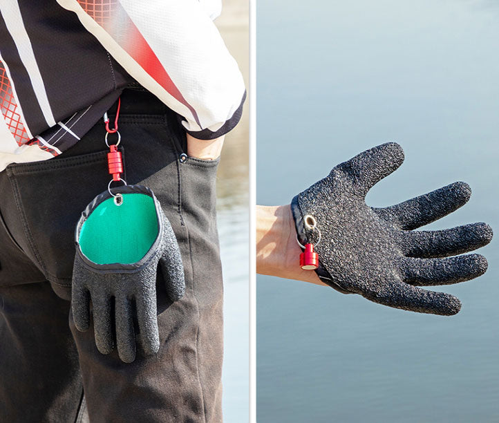 Cut-resistant Fishing Gloves, with Magnet Hooks, Soft and Elastic