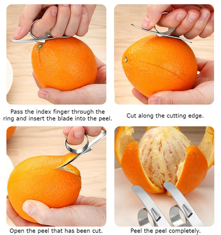 Stainless Steel Orange Peeler With Sharp Blade For Oranges, Lemons, Mango &  Grapefruit