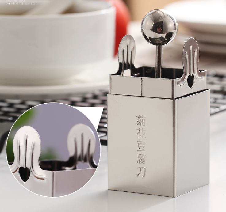 Stainless Steel Chrysanthemum Japanese Tofu Cutter, Easy to Clean