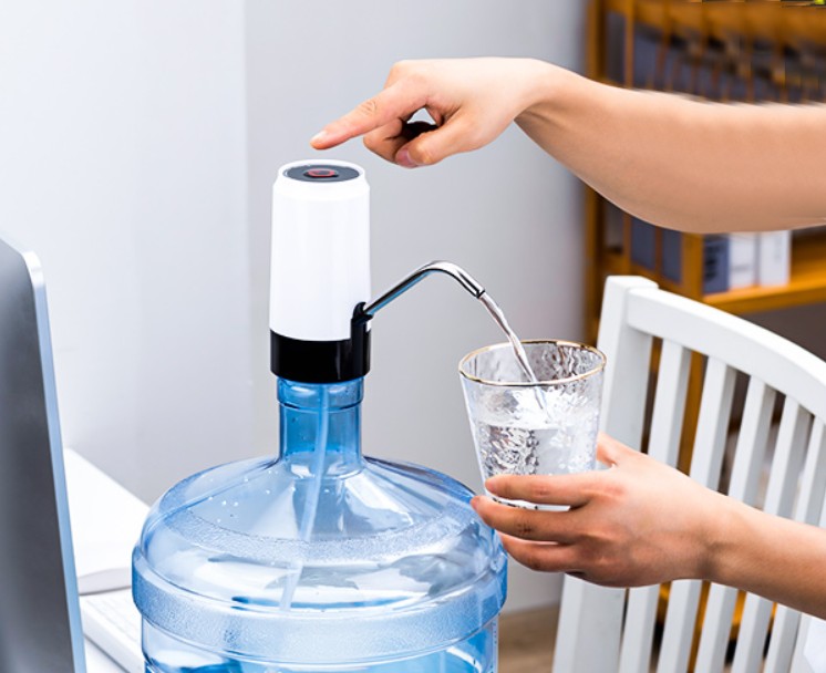 Rechargeable Electric Water Bottle Pump, with Low Noise, Widely Applicable,  One-button Control and Safe Material, for Home, Office, Party & Outdoor