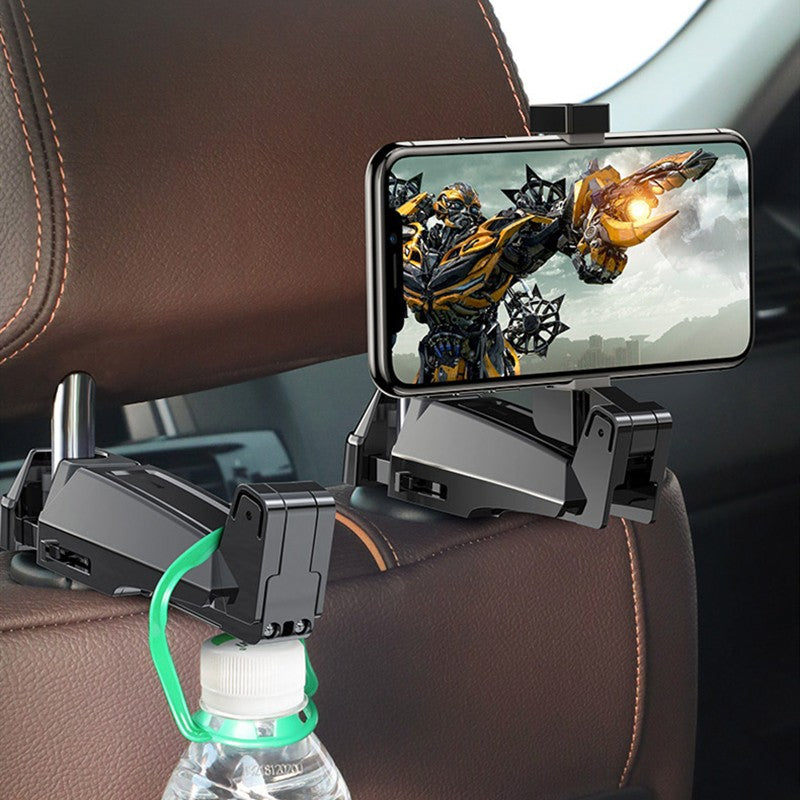 2-in-1 Car Headrest Hook with Phone Holder, for Purse, Luggage, Bags, –  GizModern