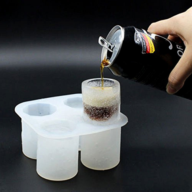 Glass-shape Reusable Ice Tray, Round Ice Cups, for Whiskey