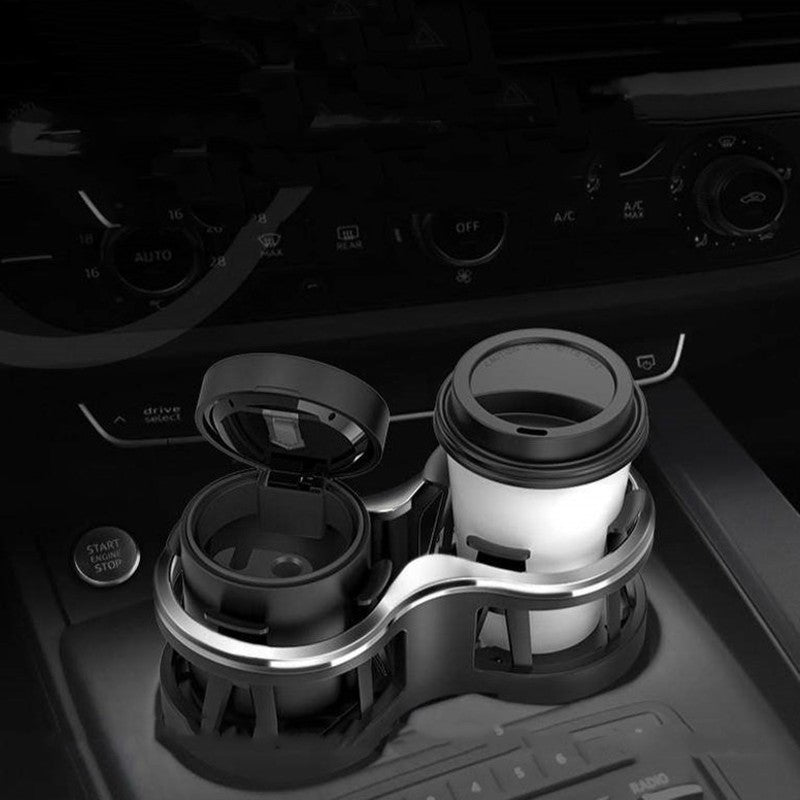 2 In 1 Car Cup Holder, 360 Rotating Telescopic, Cushioning And Non-slip Car  Cup Holder With Carbon Fiber Modified Coaster For Ashtray Drink Coffee Bot