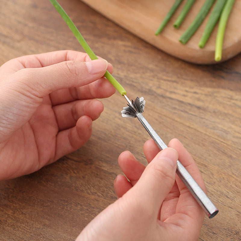 Stainless Steel Green Onion Shredder Easy Slicer And Tile Shaper For Plum  Blossom Cut And Wire Drawing Superfine Kitchen Gadget From Doorkitch, $1.22