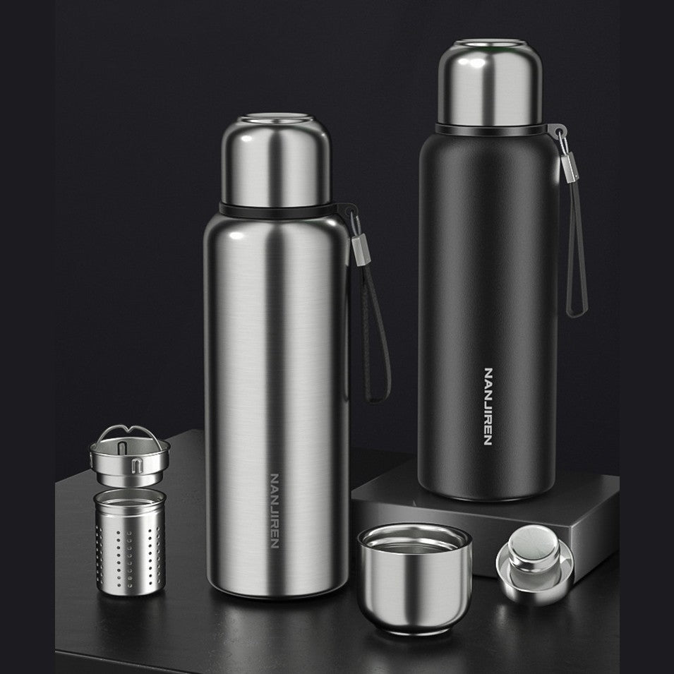 Insulated Thermos Water Bottle, with Tea Filter & Wide-mouth Opening, –  GizModern