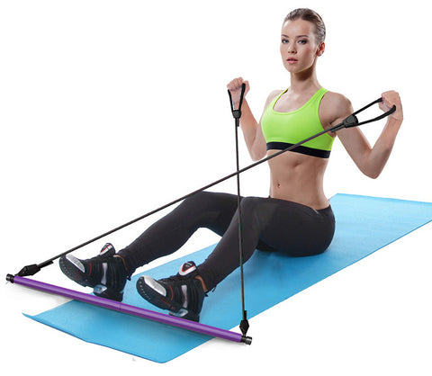 8-in-1 Portable Pilates Bar Kit with Resistance Band, Foot Loop, Ideal for  Home Total Body Workout, Gym, Weightlifting